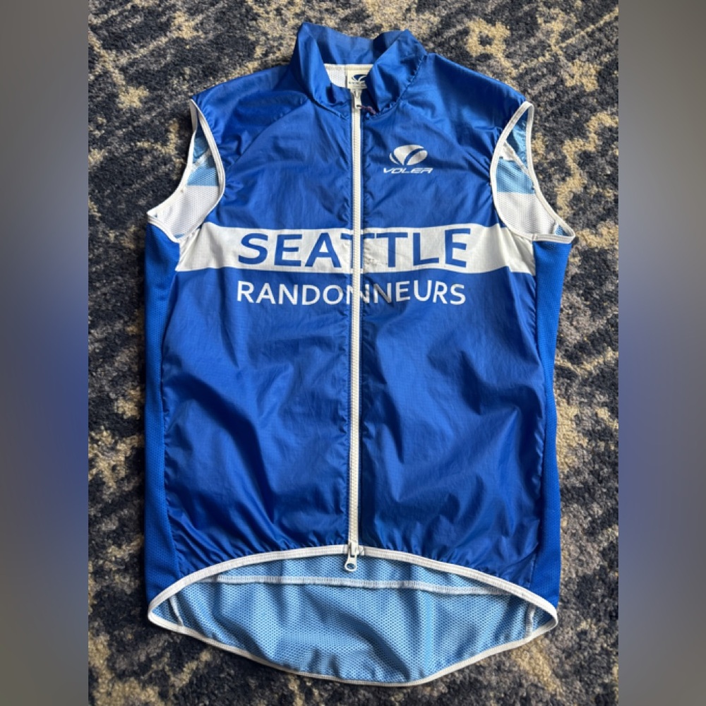 Seattle Randonneurs Cycling Bike Windshell Vest Vortex Fabric Jersey Medium